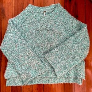 FREE PEOPLE blue knit Sweater with bell sleeve